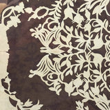 Intricate 19th Century Scherenschnitte Paper Cut with Birds and Flowers and Handwriting
