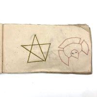 Charming 19th C. Japanese School Child's Semamori Embroidery Practice Booklet
