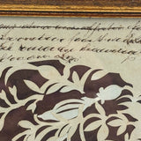 Intricate 19th Century Scherenschnitte Paper Cut with Birds and Flowers and Handwriting