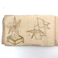 Charming 19th C. Japanese School Child's Semamori Embroidery Practice Booklet