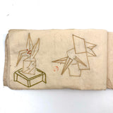Charming 19th C. Japanese School Child's Semamori Embroidery Practice Booklet