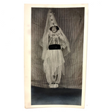 Radiant Young Woman in Clown Costume, Old Snapshot Photo