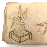 Charming 19th C. Japanese School Child's Semamori Embroidery Practice Booklet