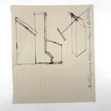 Parallelograms, Trapeziums, Oblique and Parallel Lines, Satisfying Small 19th C. Ink Drawing