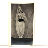 Radiant Young Woman in Clown Costume, Old Snapshot Photo