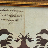 Intricate 19th Century Scherenschnitte Paper Cut with Birds and Flowers and Handwriting