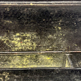 Pens and Pencils, Antique French Lacquer Divided Interior Snap Lid Box with Gold Lettering