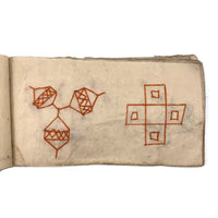 Charming 19th C. Japanese School Child's Semamori Embroidery Practice Booklet