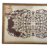 Intricate 19th Century Scherenschnitte Paper Cut with Birds and Flowers and Handwriting
