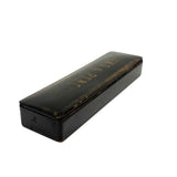 Pens and Pencils, Antique French Lacquer Divided Interior Snap Lid Box with Gold Lettering
