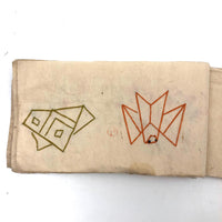 Charming 19th C. Japanese School Child's Semamori Embroidery Practice Booklet