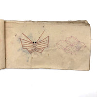 Charming 19th C. Japanese School Child's Semamori Embroidery Practice Booklet