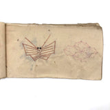 Charming 19th C. Japanese School Child's Semamori Embroidery Practice Booklet