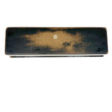 Pens and Pencils, Antique French Lacquer Divided Interior Snap Lid Box with Gold Lettering