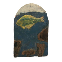 Fish Among Rocks, Edwin Stetson's Old Carved and Painted Folk Art Plaque