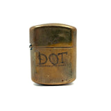 DOT, 1945 Brass Trench Art (Removable) Dorcel Lighter, Monogrammed JPA on Reverse