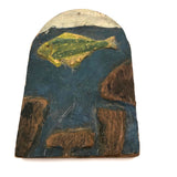 Fish Among Rocks, Edwin Stetson's Old Carved and Painted Folk Art Plaque