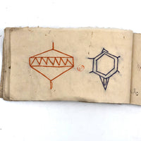 Charming 19th C. Japanese School Child's Semamori Embroidery Practice Booklet