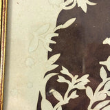Intricate 19th Century Scherenschnitte Paper Cut with Birds and Flowers and Handwriting