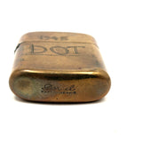 DOT, 1945 Brass Trench Art (Removable) Dorcel Lighter, Monogrammed JPA on Reverse