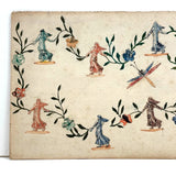 Semeuse with Flowers, Vines and Dragonfly, Amazing 1915 French Stamp Collage Post Card