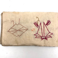 Charming 19th C. Japanese School Child's Semamori Embroidery Practice Booklet