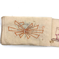 Charming 19th C. Japanese School Child's Semamori Embroidery Practice Booklet