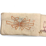 Charming 19th C. Japanese School Child's Semamori Embroidery Practice Booklet