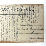 Semeuse with Flowers, Vines and Dragonfly, Amazing 1915 French Stamp Collage Post Card