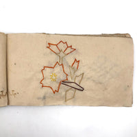 Charming 19th C. Japanese School Child's Semamori Embroidery Practice Booklet