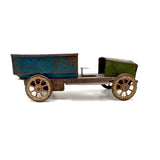Antique Tin Toy Truck in Best Original Blue, Green (and Yellow) Paint