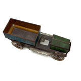 Antique Tin Toy Truck in Best Original Blue, Green (and Yellow) Paint