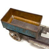 Antique Tin Toy Truck in Best Original Blue, Green (and Yellow) Paint