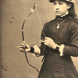 SOLD The Young Archeress! Wonderful 19th c. Tintype in Rare Standing Tintype Frame