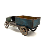 Antique Tin Toy Truck in Best Original Blue, Green (and Yellow) Paint