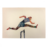 Hurdler Mid Hurdle, Vintage Stamp Art Postcard