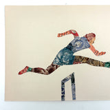 Hurdler Mid Hurdle, Vintage Stamp Art Postcard