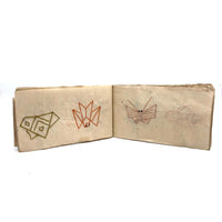 Charming 19th C. Japanese School Child's Semamori Embroidery Practice Booklet
