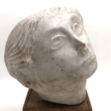 Soulful, Beautiful Marble Carved Woman's Head with Bun