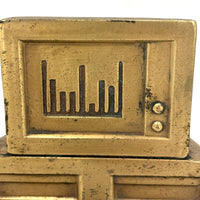 Nostalgia Inducing 1980s Golden Cast Metal Computer Bookends