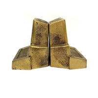 Nostalgia Inducing 1980s Golden Cast Metal Computer Bookends