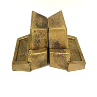 Nostalgia Inducing 1980s Golden Cast Metal Computer Bookends