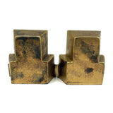 Nostalgia Inducing 1980s Golden Cast Metal Computer Bookends
