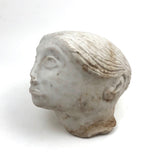 Soulful, Beautiful Marble Carved Woman's Head with Bun