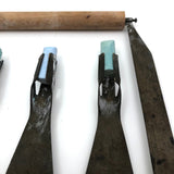 Brass and Wood 5 Line Chalk Drawing Tool (for Penmanship and Music) with Blue Chalk