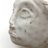 Soulful, Beautiful Marble Carved Woman's Head with Bun