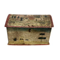 Beautiful 19th C. Folk Art Painted Miniature Dome Top Chest