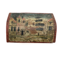Beautiful 19th C. Folk Art Painted Miniature Dome Top Chest