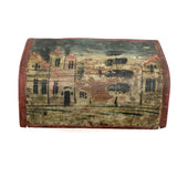 Beautiful 19th C. Folk Art Painted Miniature Dome Top Chest