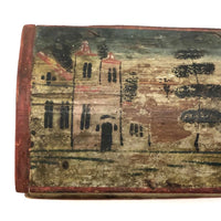 Beautiful 19th C. Folk Art Painted Miniature Dome Top Chest